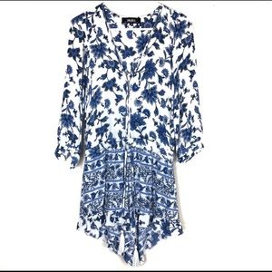 Lulus blue and white romper!